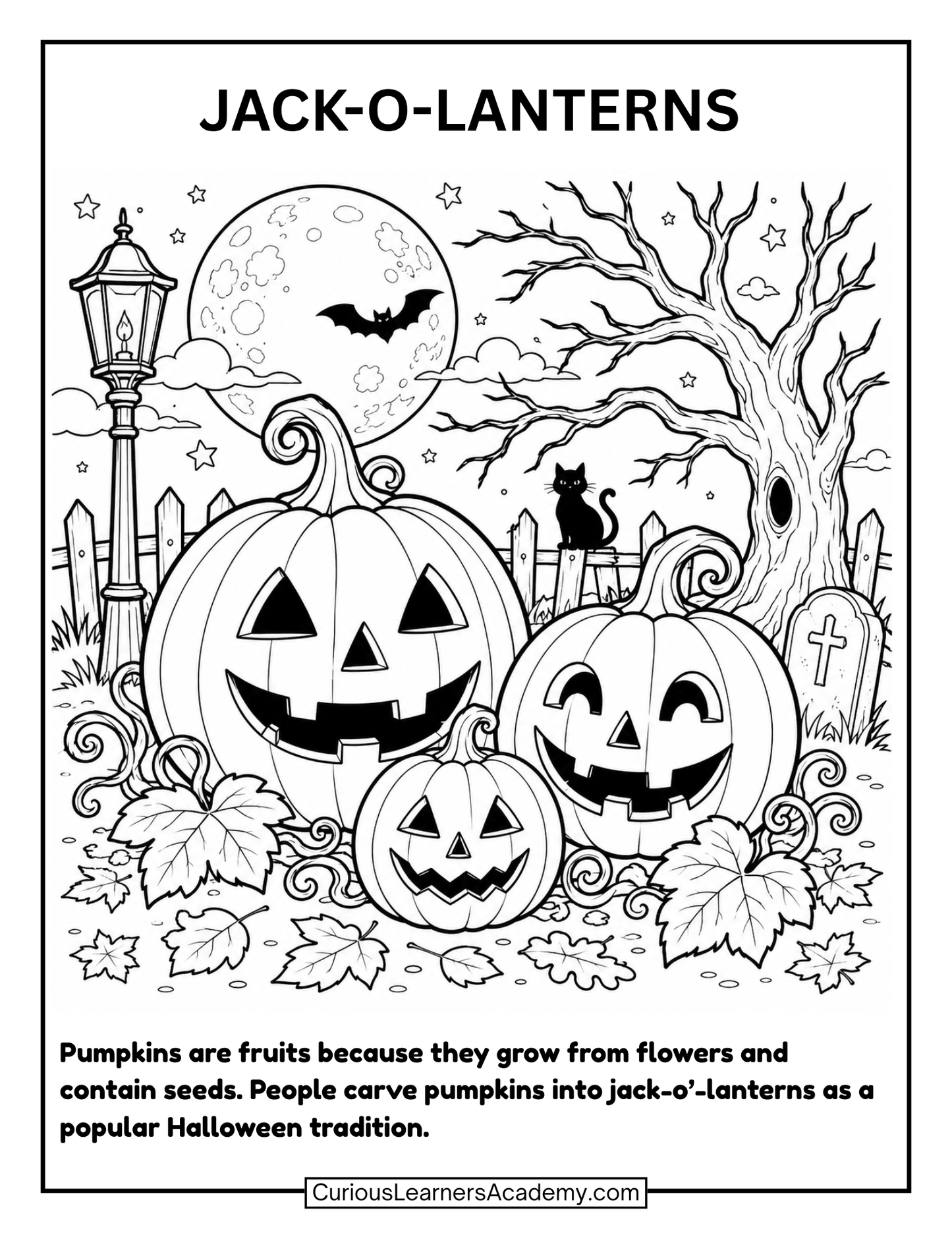 Free Jack-o’-Lantern Coloring Page for Kids