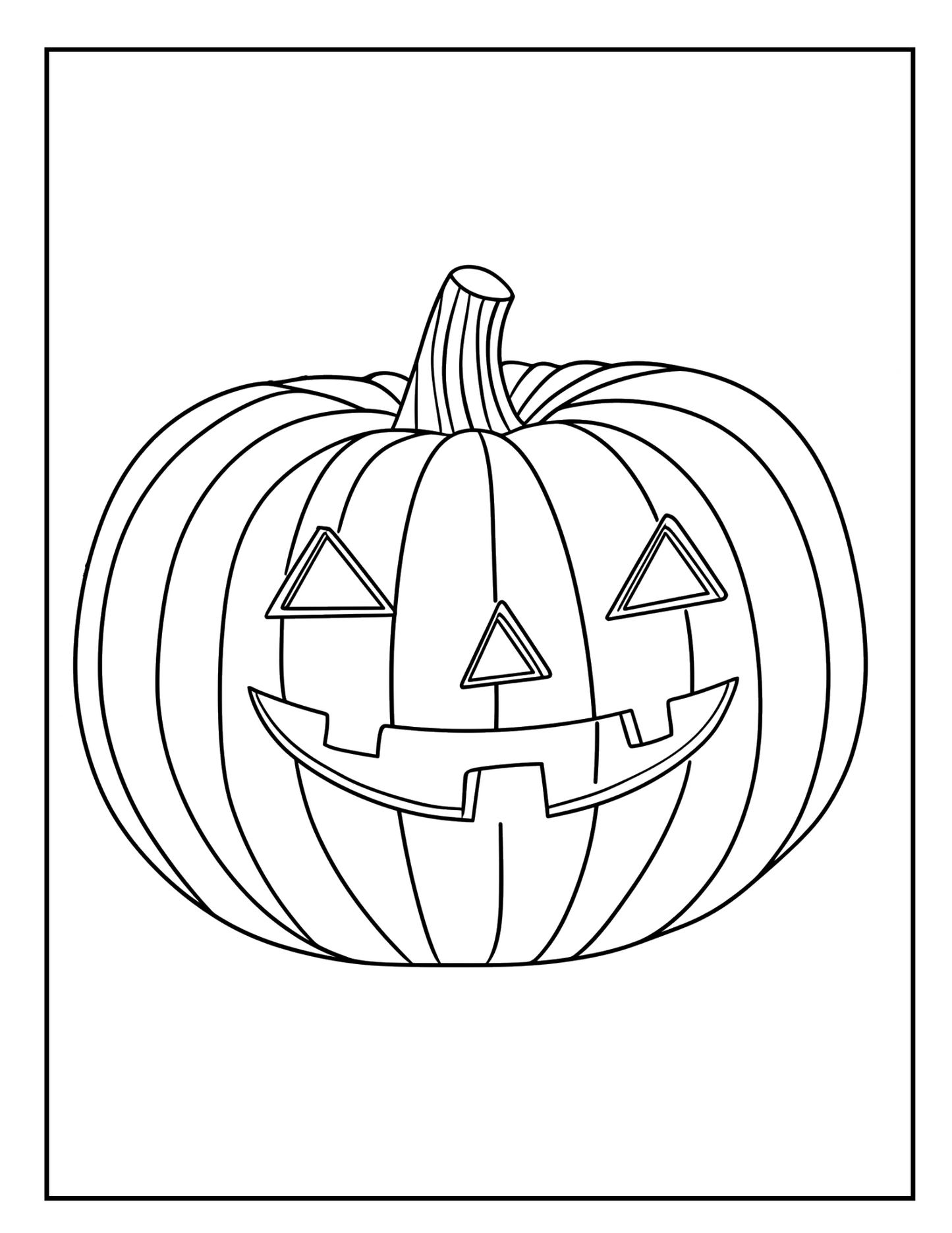 Cute Pumpkin Jack O' Lantern Halloween Coloring Page