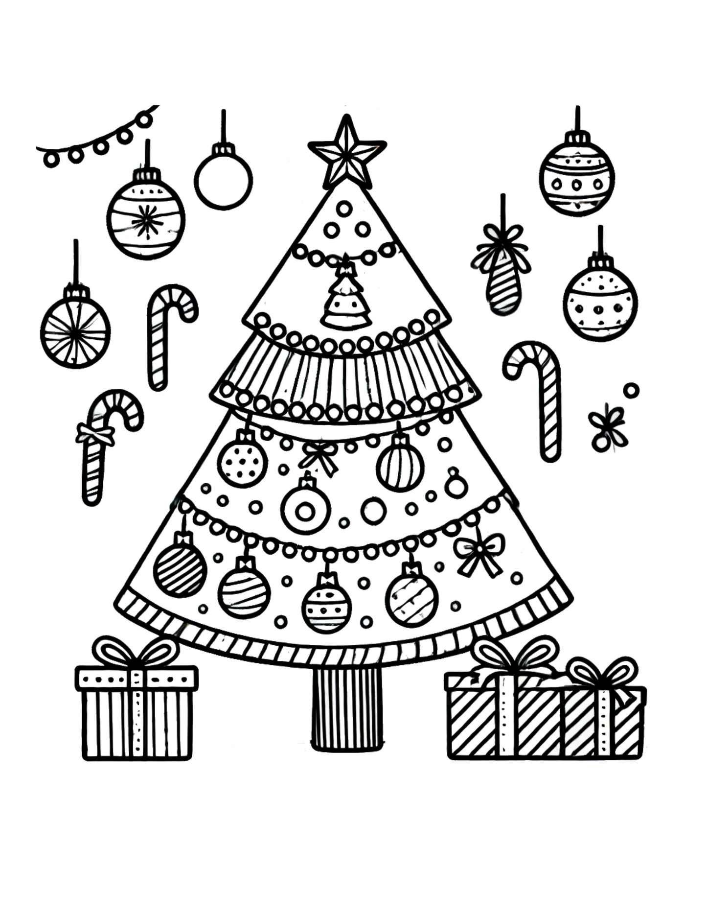 FREE Christmas Tree Coloring Page - Festive Printable for Kids' Holiday Fun