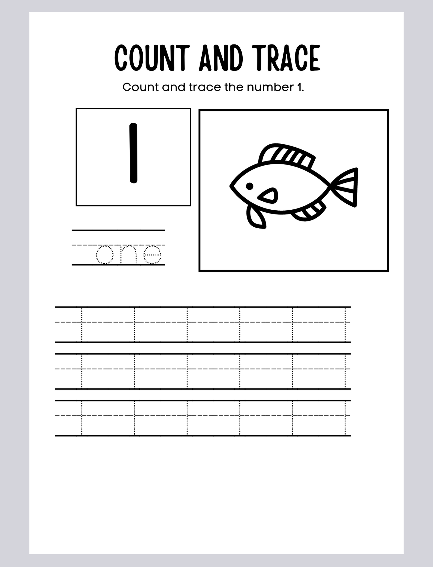 Numbers 1 - 10 Count and Trace