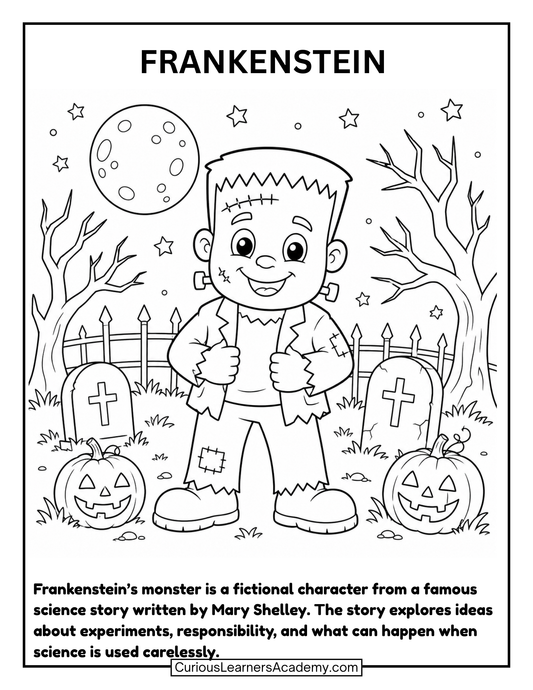 Free Halloween Frankenstein Coloring Page for Kids