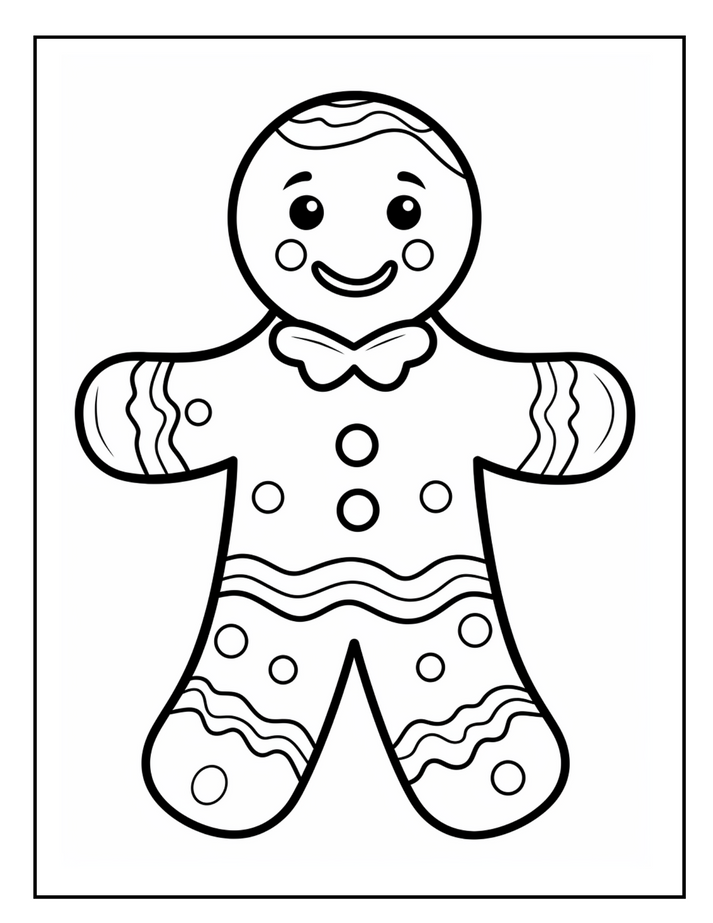 FREE Gingerbread Man Christmas Coloring Page – Curious Learners Academy