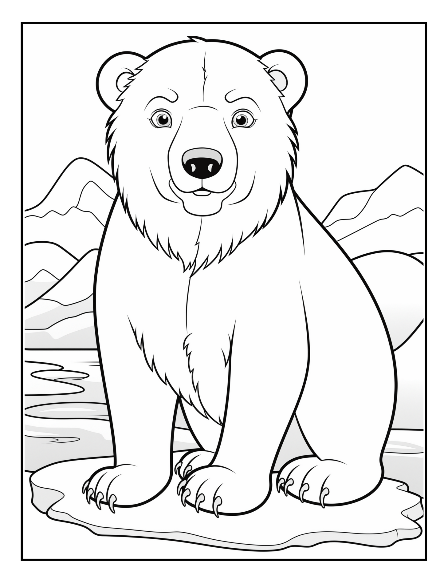 Polar Bear Coloring Page – Curious Learners Academy