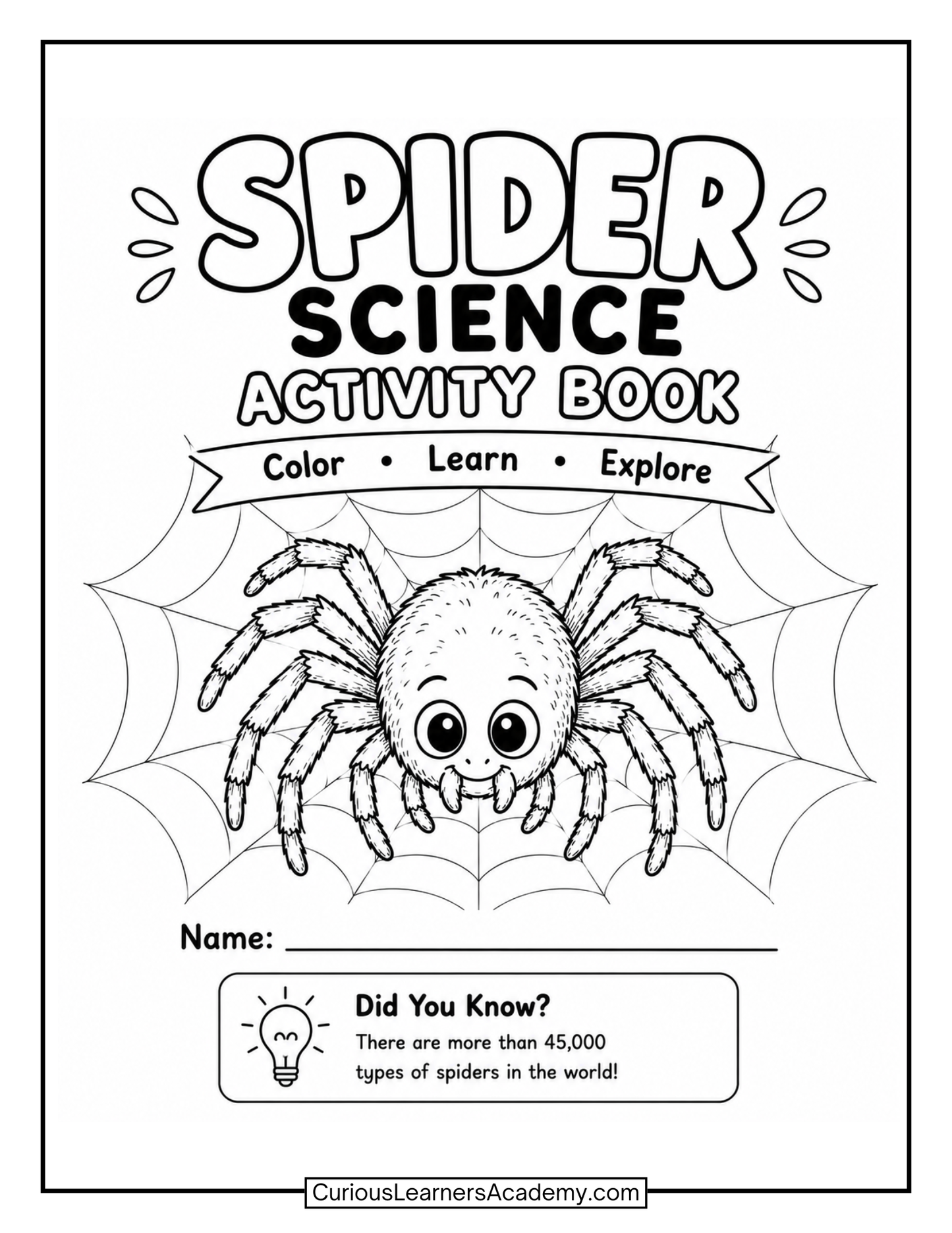 Free Spider Science Activity Book for Kids | Printable