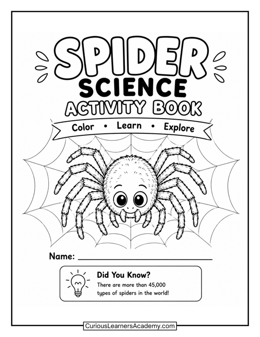 Free Spider Science Activity Book for Kids | Printable