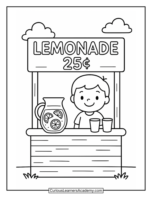 Free Printable Lemonade Stand Coloring Page – Fun Summer Activity for Kids