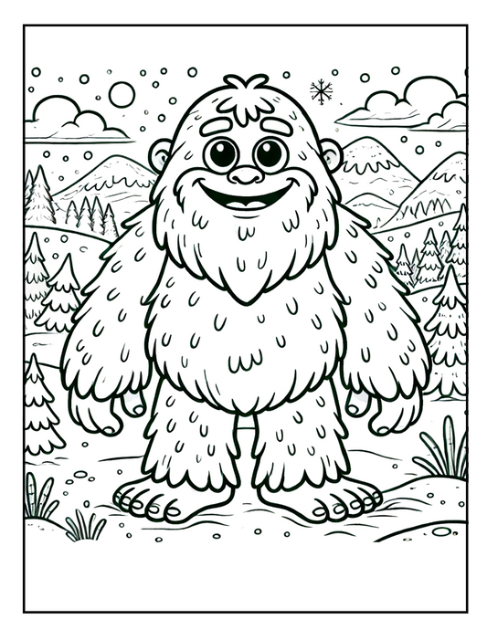 FREE Adorable Yeti Coloring Page for Kids & Adults – Fun Winter Scene Printable