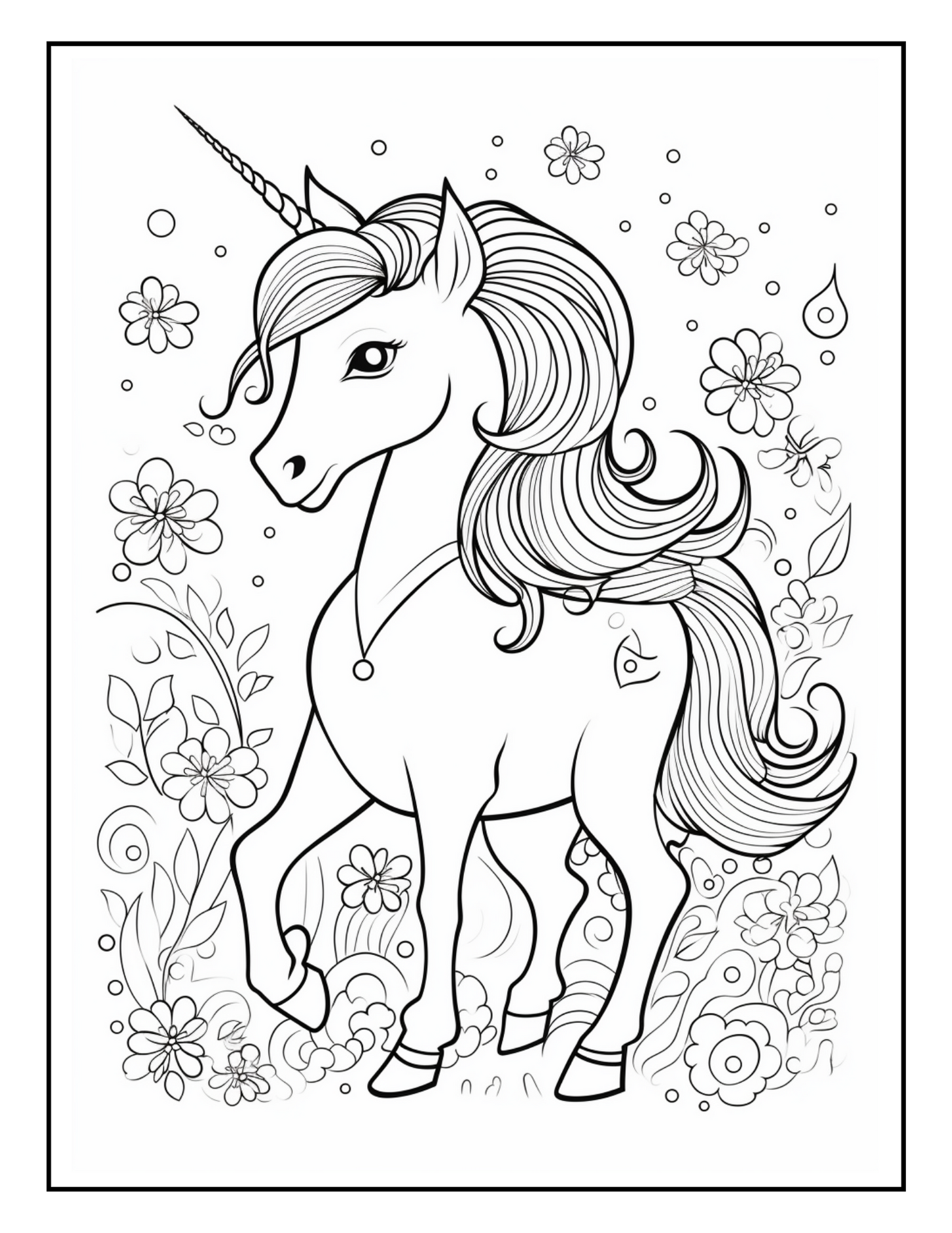 Unicorn Coloring Page